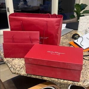 Salvatore Ferragamo Red Box and Bag Set